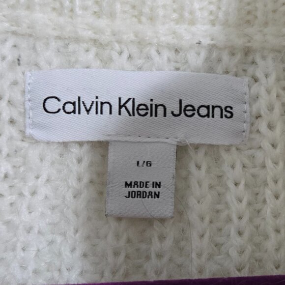 Calvin Klein Half Zip Pullover Sweater color cream size L - Picture 2 of 3